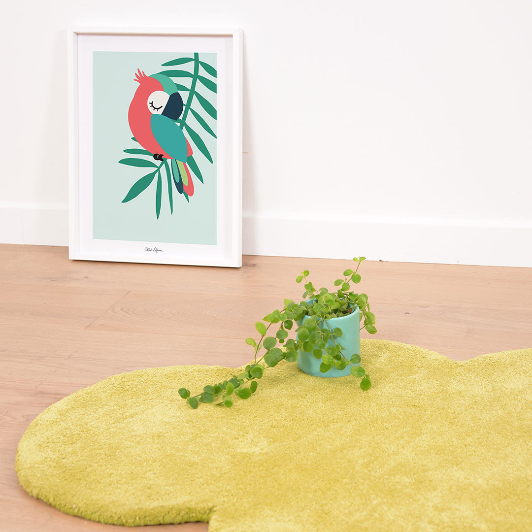 Art Print 30 X 40 - Tropical Parrot Green