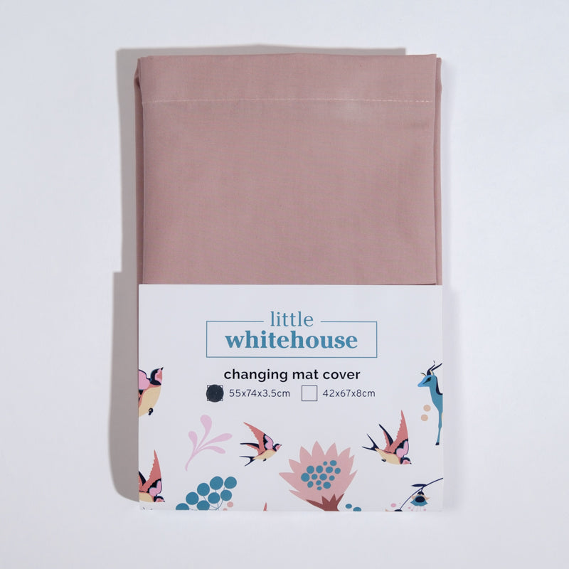 Little White House Large Change Mat Cover - Dusty Pink
