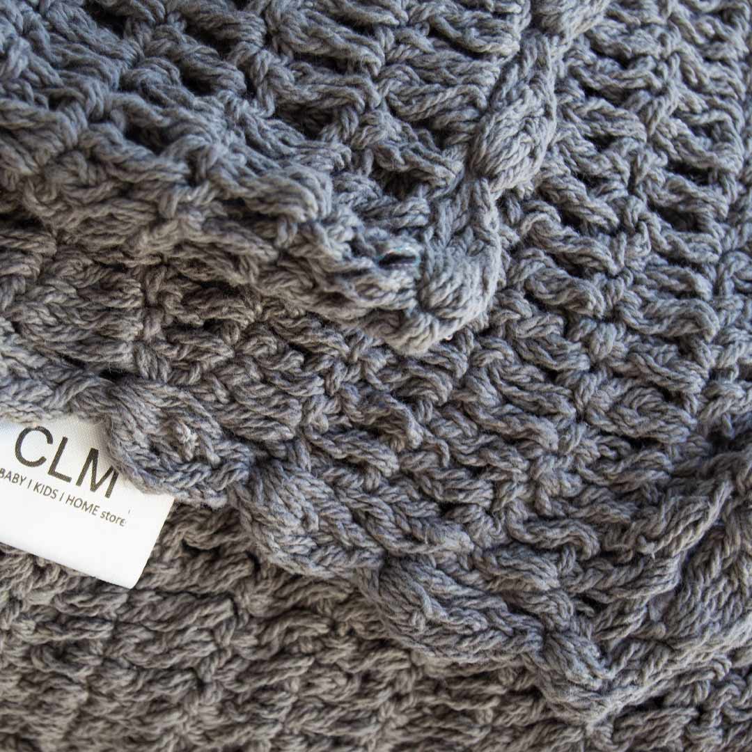 Luna Scallop Blanket - Grey