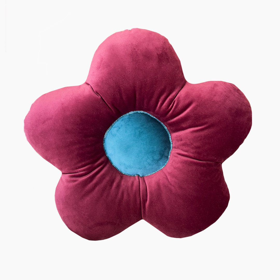 Retro Flower Scatter - Cabernet with Teal