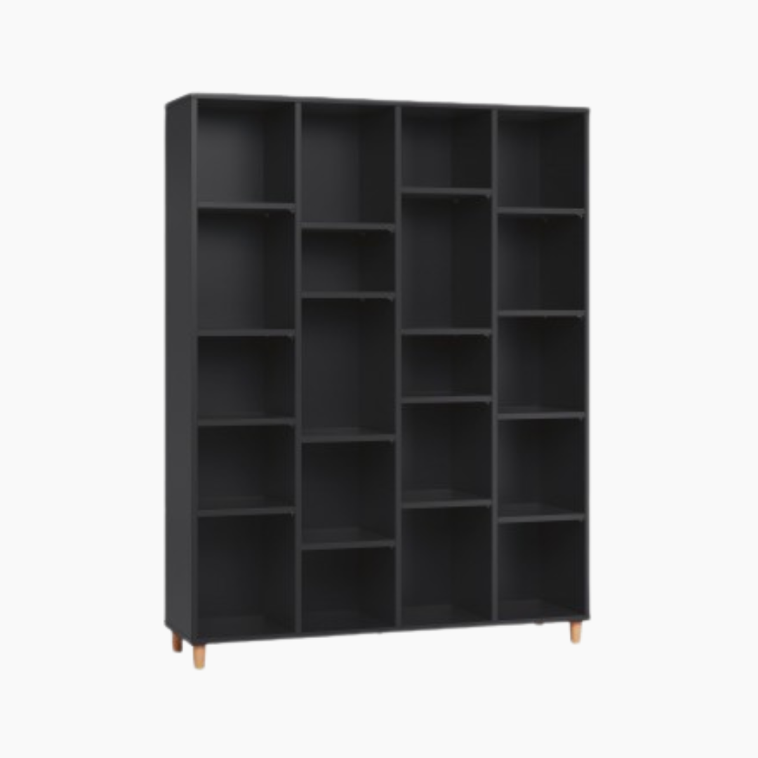 Simple Wide Bookcase - Black