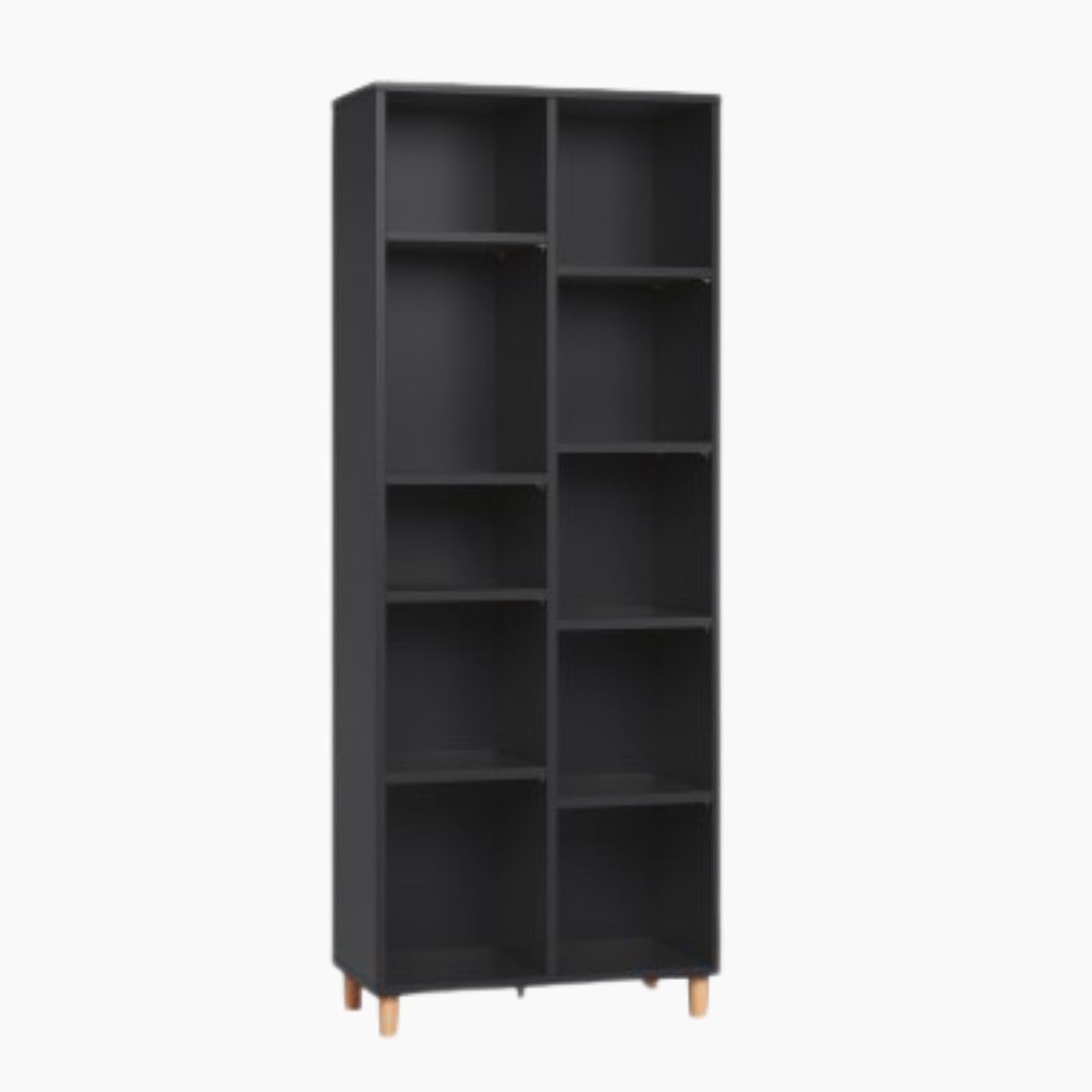 Simple Double Bookcase - Black