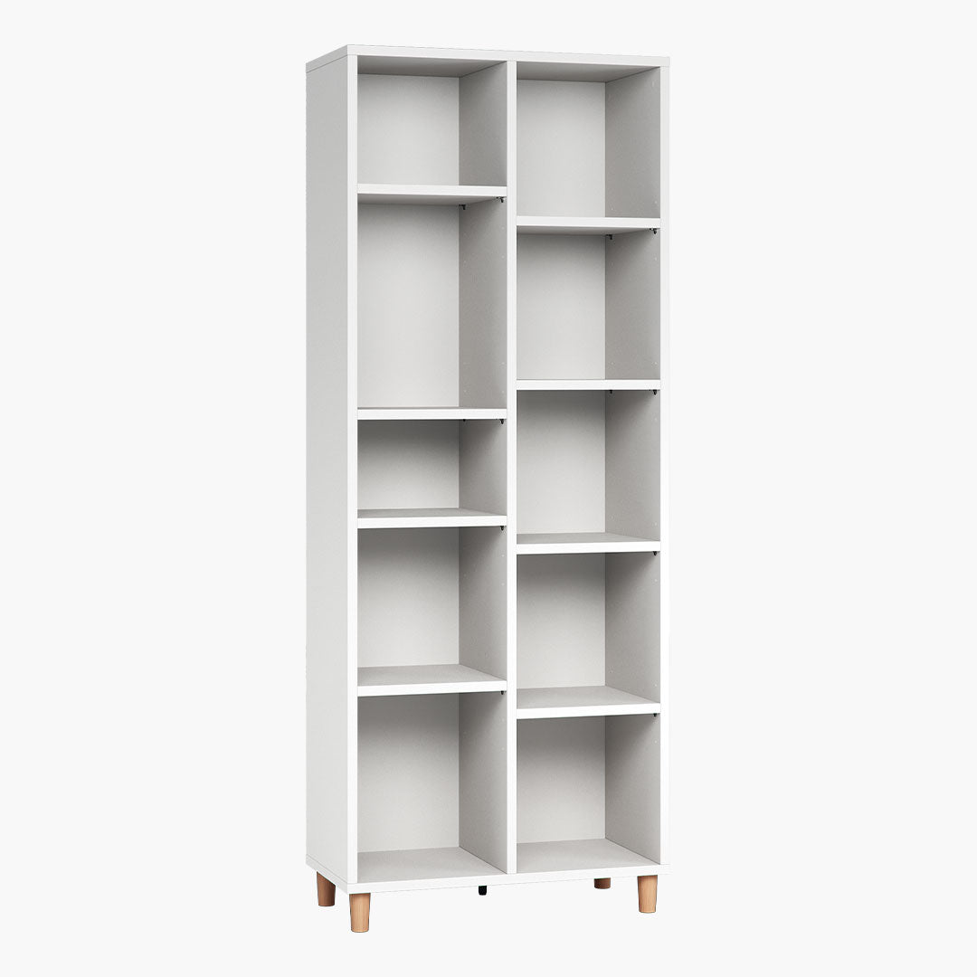 Simple Double Bookcase - White