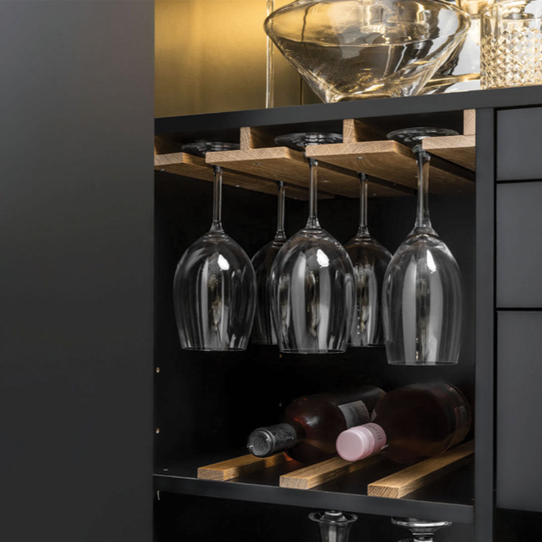 Simple Drinks Cabinet - Black & Oak