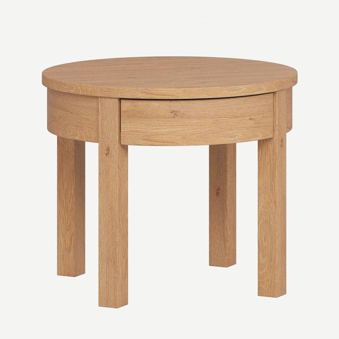 Simple High Coffee Table Oak - 54cm Diam.