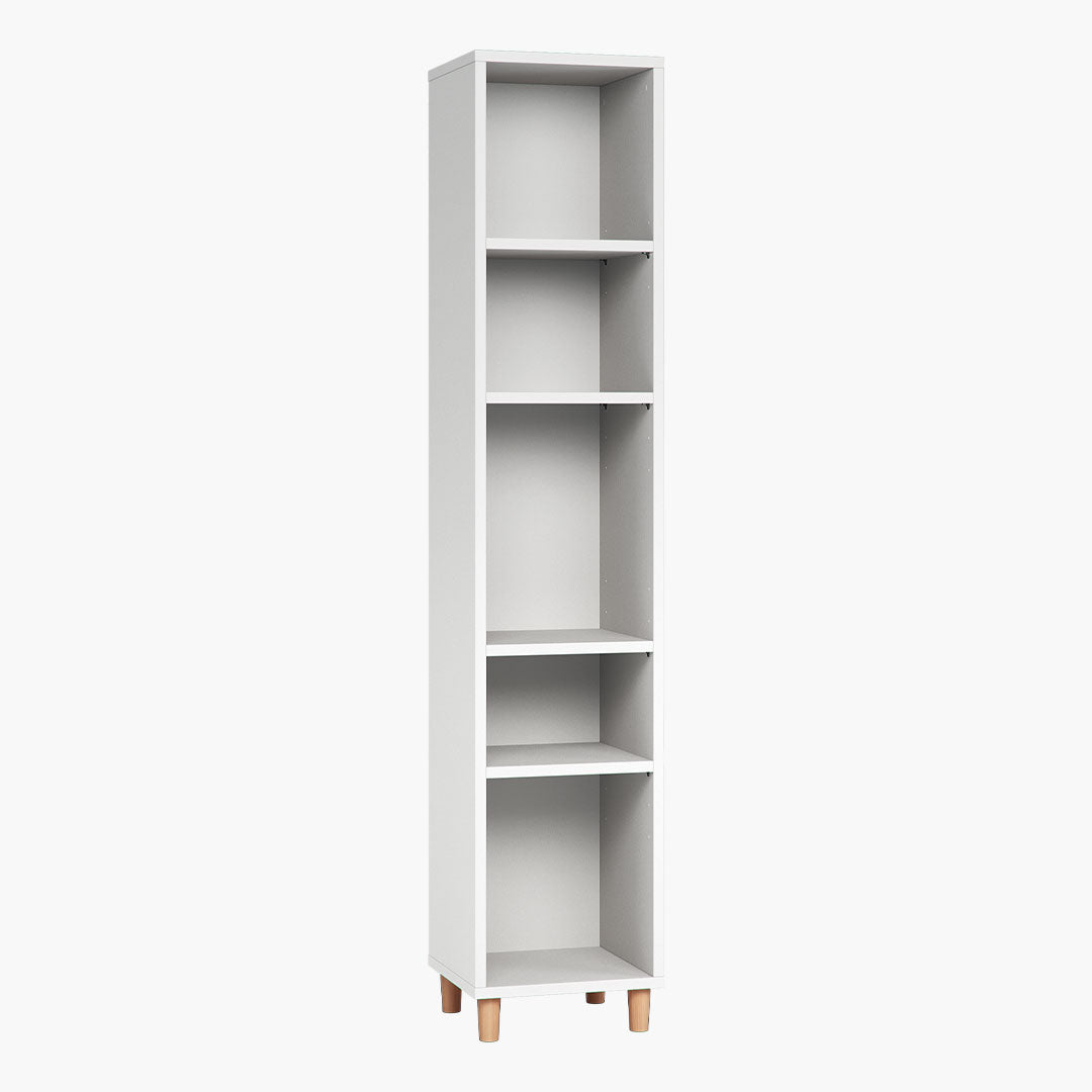 Simple Single Bookcase - White