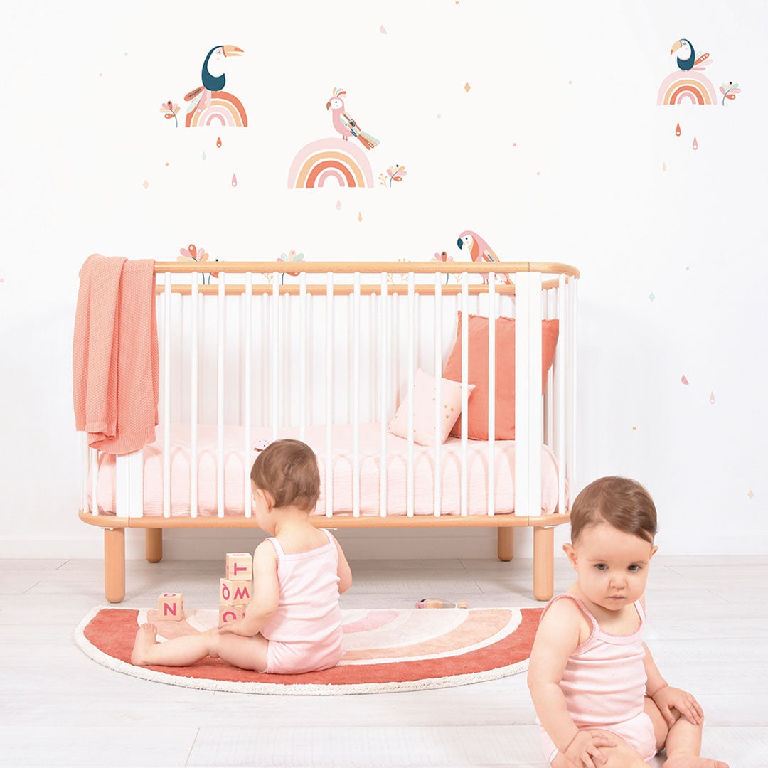 Wall Decals Décor M - Paradise Birds (Pink And Orange)